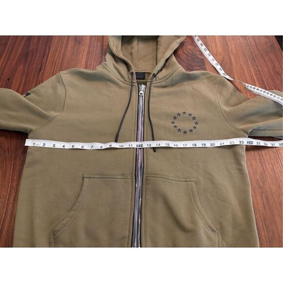 RTA Men's Green Full Zip Black Cherries Floyd Hooded Sweatshirt Green Small - Picture 2 of 9